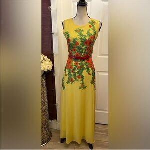 Secret Love Floral Yellow Maxi Dress, S